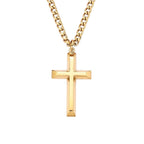 Gold Cross Necklace for Men – 18K Gold Plated Stainless Steel