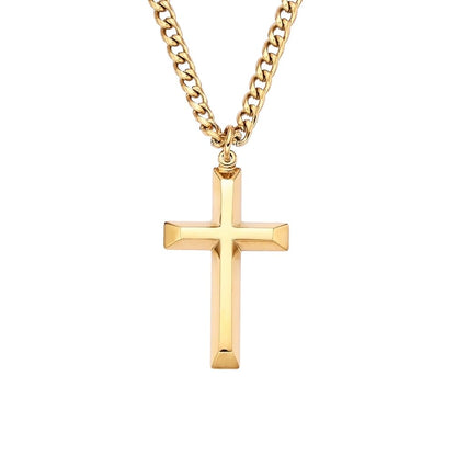 Gold Cross Necklace for Men – 18K Gold Plated