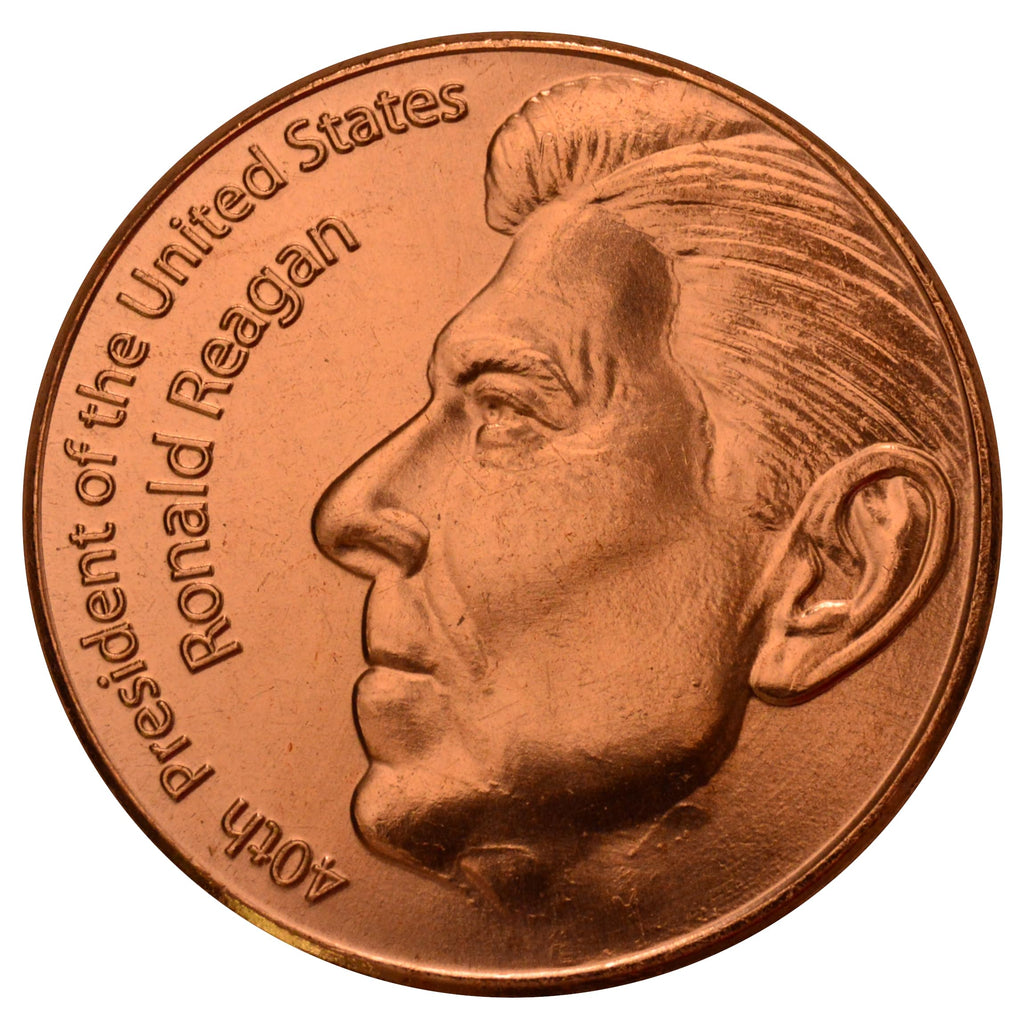 Ronald Reagan 40th President Commemorative 1 oz Pure .999 Copper Round Bullion Coin in Capsule - COA by Heavenly Metals