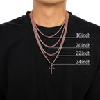 Copper Cross Necklace for Men – 99.9% Pure Copper Chain and Pendant