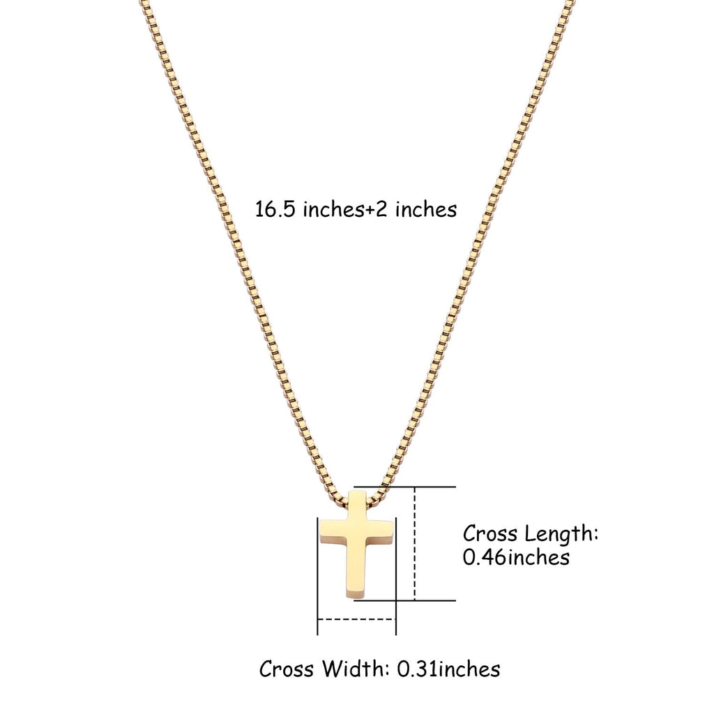 Women's Classic 18K Gold Plated Cross Necklace – Adjustable Chain