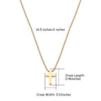 Women's Classic 18K Gold Plated Cross Necklace – Adjustable Chain