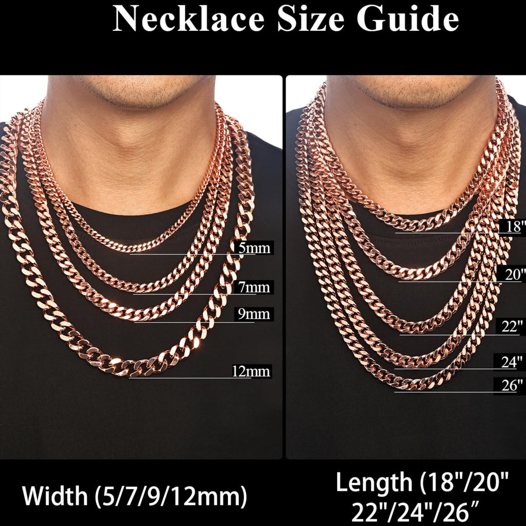 Copper Necklace for Men & Women – 99.9% Pure Cuban Link