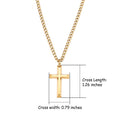 Gold Cross Necklace for Men – 18K Gold Plated Stainless Steel