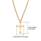 Gold Cross Necklace for Men – 18K Gold Plated Stainless Steel