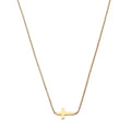 Women's Sideways 18K Gold Plated Cross Necklace – Adjustable Chain