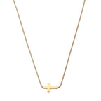 Women's Sideways 18K Gold Plated Cross Necklace – Adjustable Chain