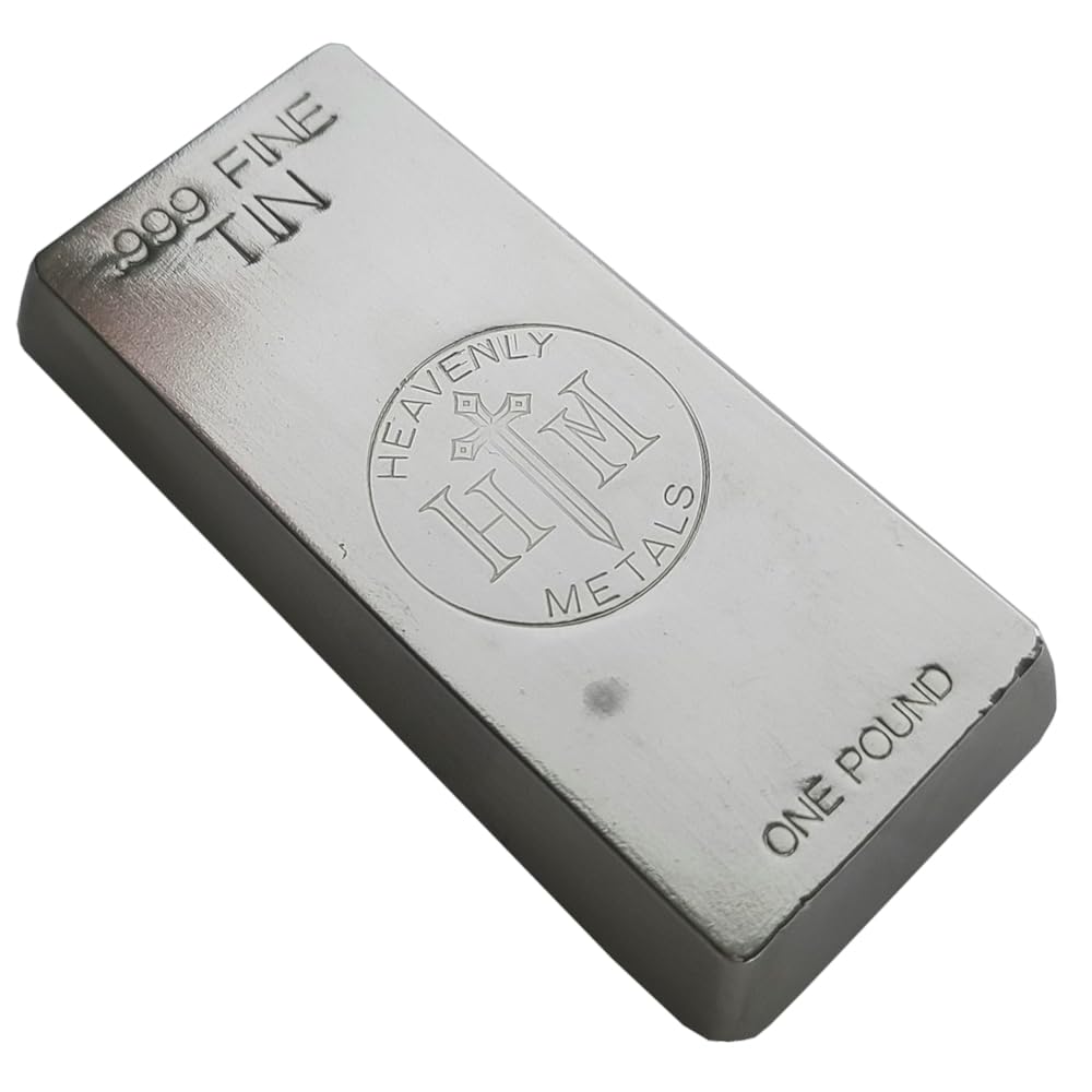 1 lb .999 Tin Hand-Poured Bullion Bar