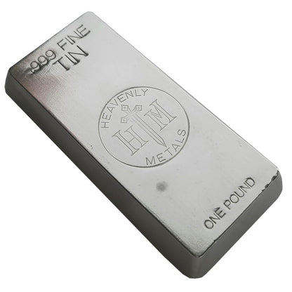 1 lb .999 Tin Hand-Poured Bullion Bar