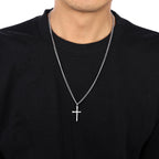 Gold Cross Necklace for Men – 18K Gold Plated Stainless Steel