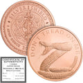 Don't Tread on Me Rattlesnake Copper Round – 1 oz .999 Fine Copper