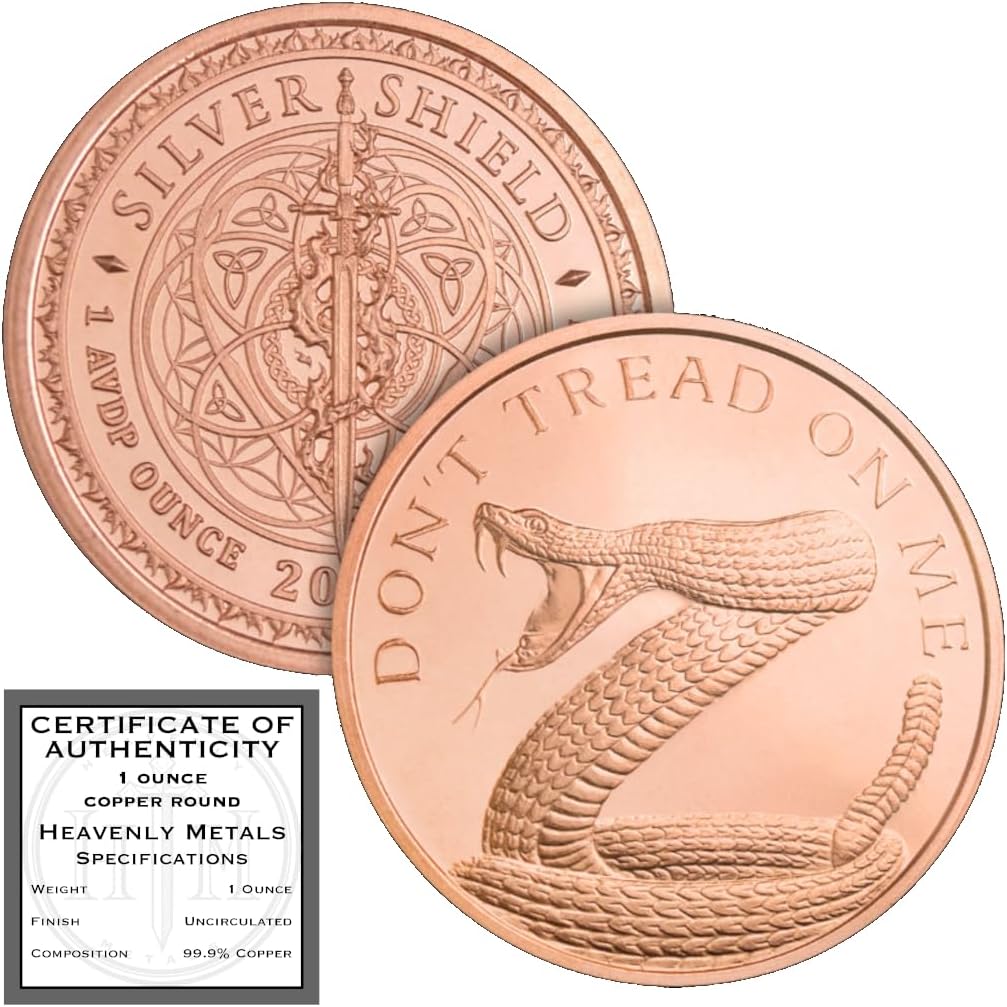 1 oz Don't Tread on Me Rattlesnake Copper Round & Capsule