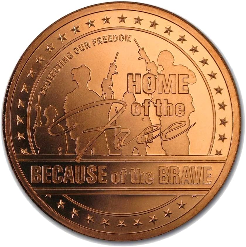 1 oz Home of the Free Copper Round & Capsule