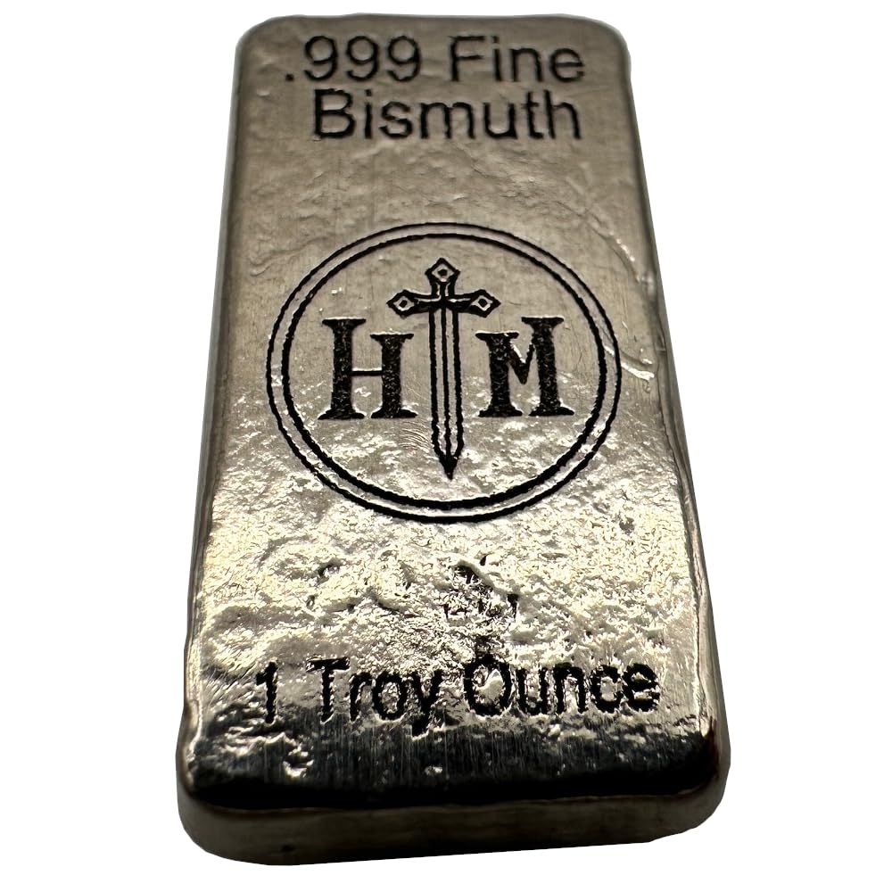 1 oz .999 Bismuth Hand-Poured Bullion Bar
