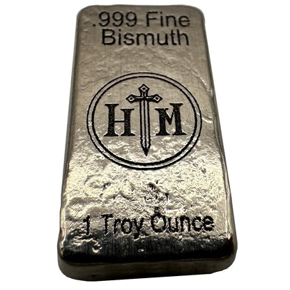 1 oz .999 Bismuth Hand-Poured Bullion Bar
