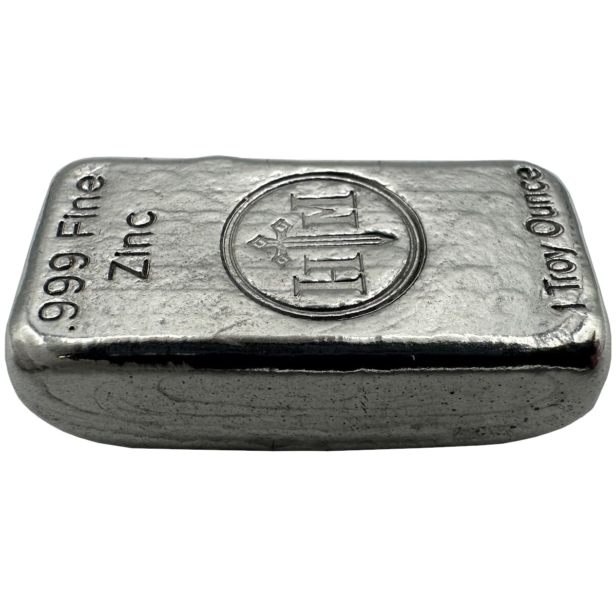 1 oz .999 Zinc Hand-Poured Bullion Bar