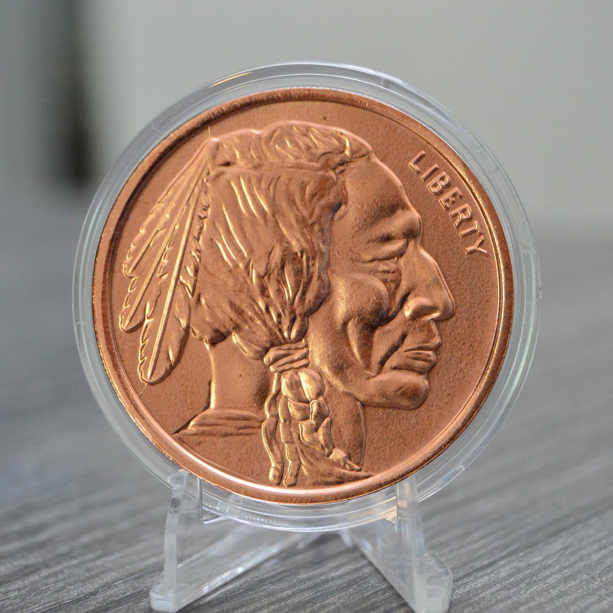 1 oz Buffalo Nickel Copper Round & Capsule