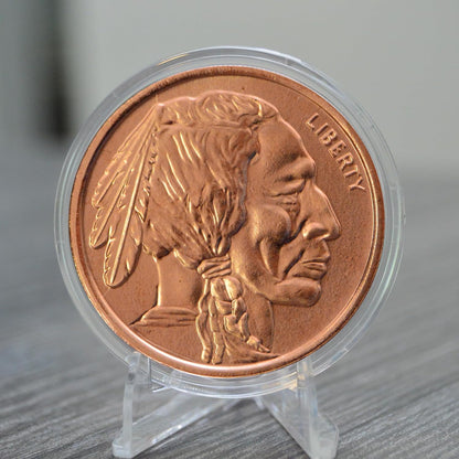 1 oz Buffalo Nickel Copper Round & Capsule