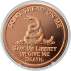 Don't Tread on Me Copper Round – 1 oz .999 Fine Copper