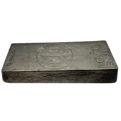 1 lb .999 Lead Hand-Poured Bullion Bar