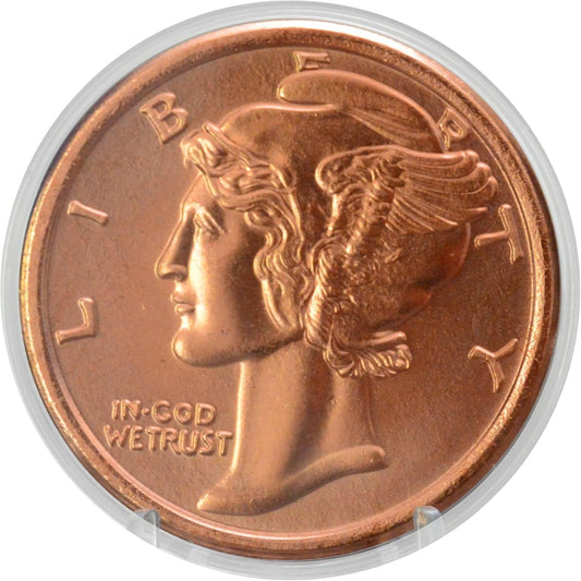 1 oz Mercury Dime Copper Round & Capsule