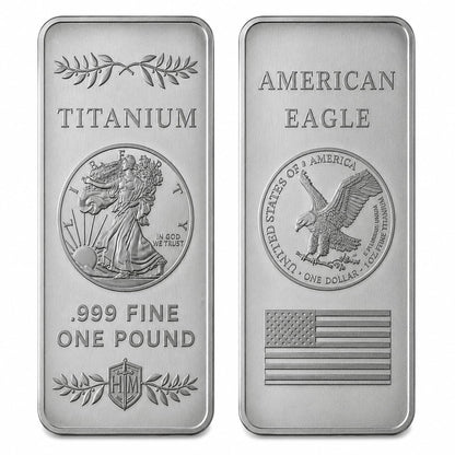 1 lb .999 Titanium Walking Liberty Bullion Bar