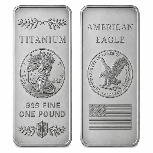 1 lb .999 Titanium Walking Liberty Bullion Bar