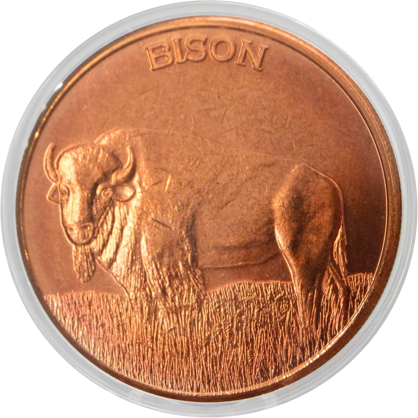 1 oz Bison Copper Round & Capsule