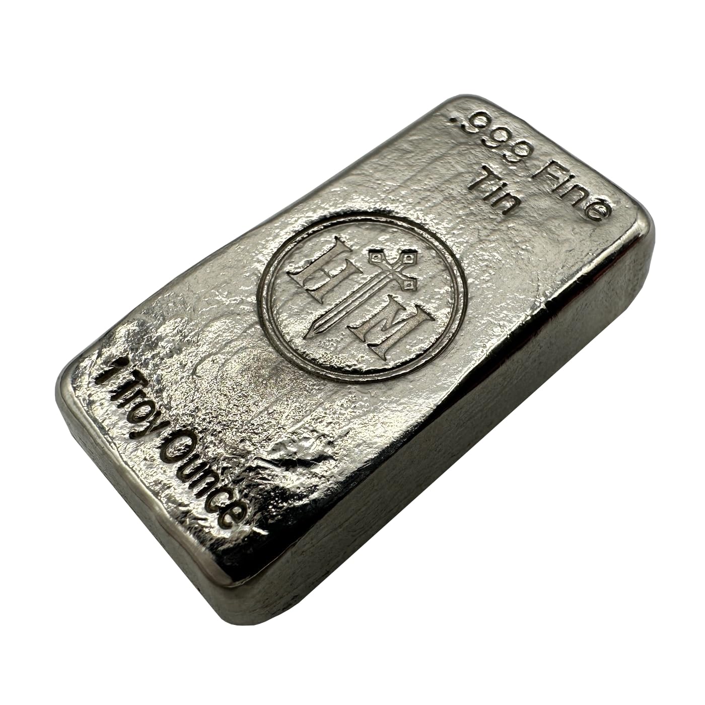 1 oz .999 Tin Hand-Poured Bullion Bar