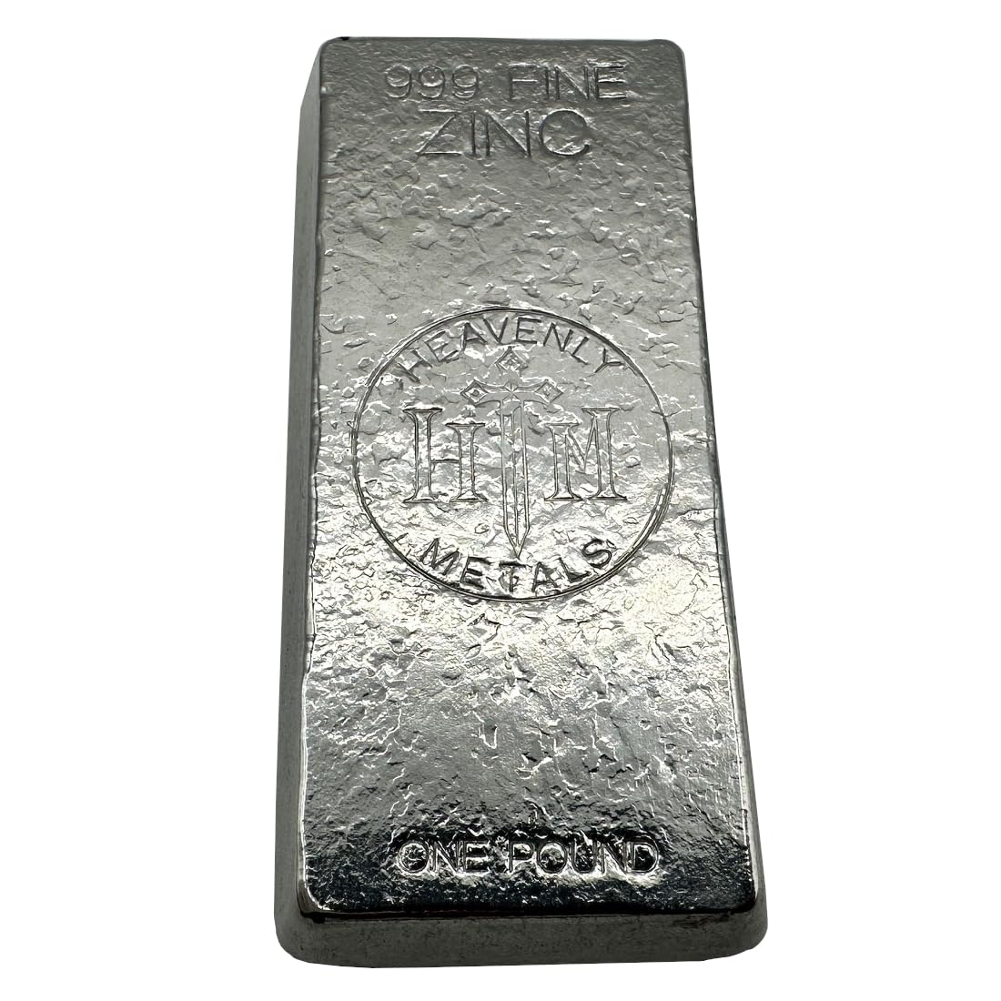 1 lb .999 Zinc Hand-Poured Bullion Bar