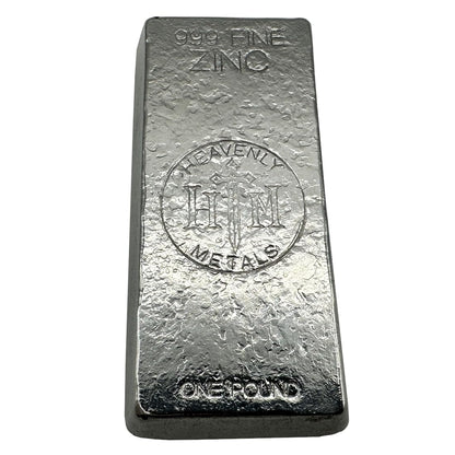 1 lb .999 Zinc Hand-Poured Bullion Bar