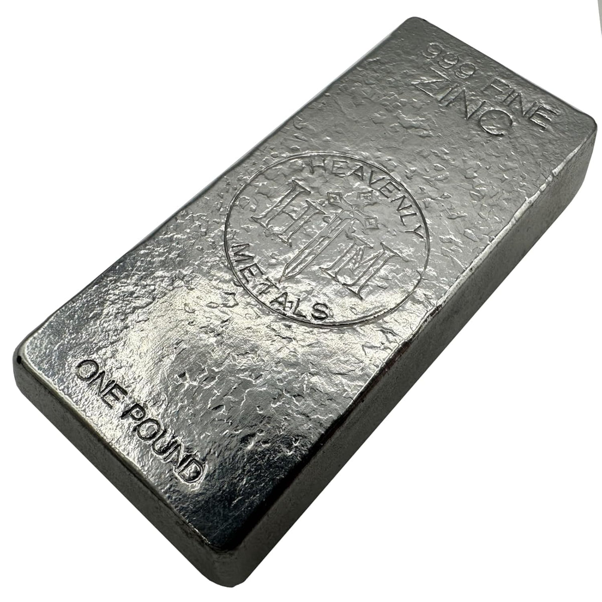1 lb .999 Zinc Hand-Poured Bullion Bar