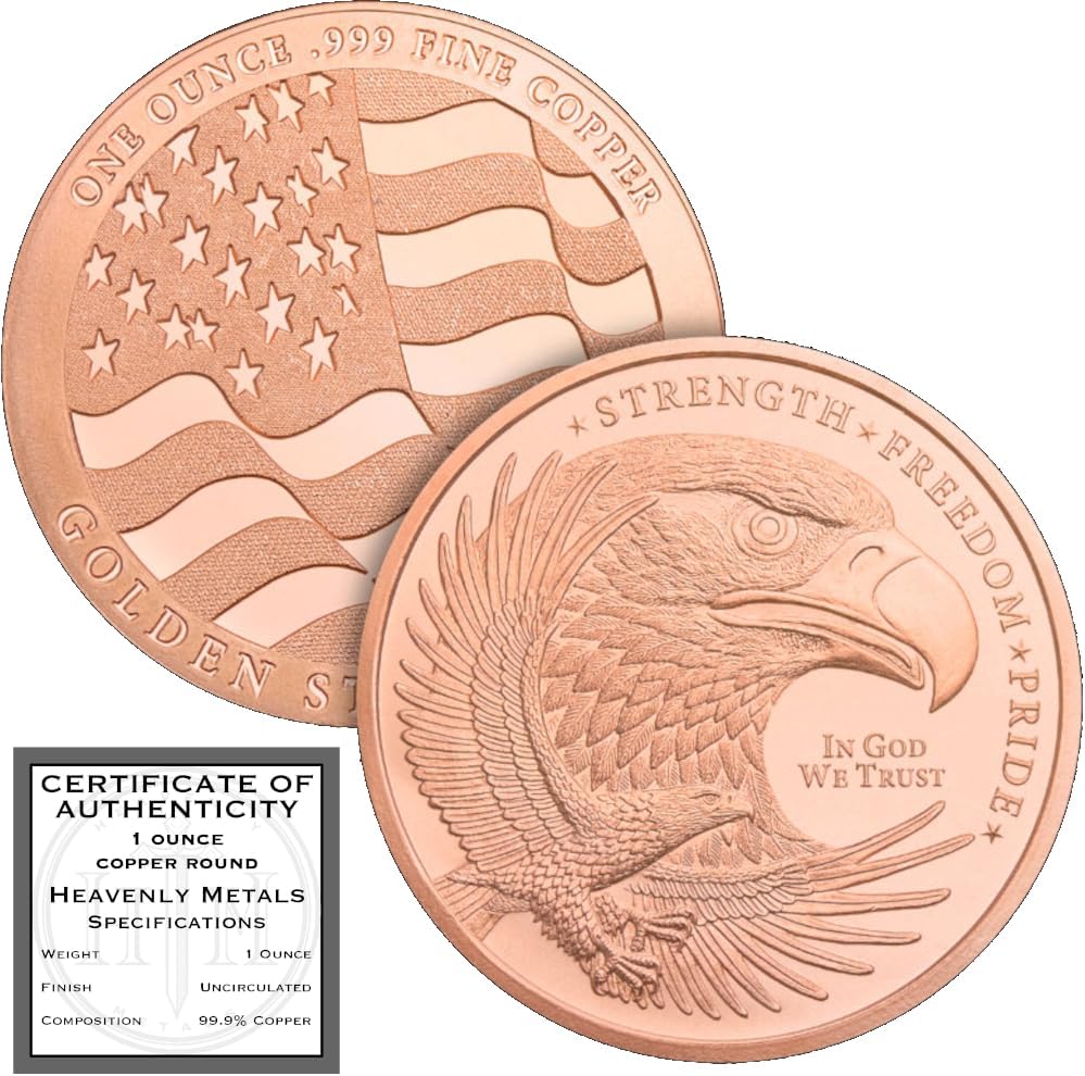 1 oz American Bald Eagle Copper Round & Capsule