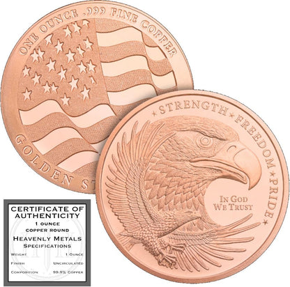 1 oz American Bald Eagle Copper Round & Capsule