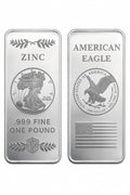 1 Pound Zinc Bar – Walking Liberty .999 Fine Ingot