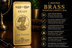 1 Pound Solid Brass Bar – Walking Liberty Mirror Polished Ingot