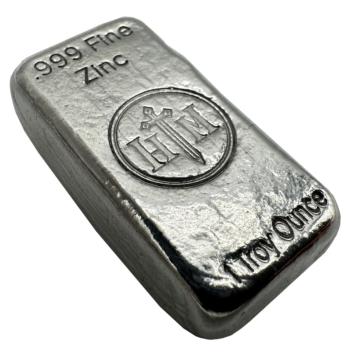 1 oz .999 Zinc Hand-Poured Bullion Bar