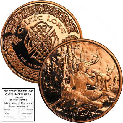 1 oz Cernunnos Copper Round & Capsule