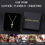 Women's 18K Gold Plated Cross Necklace – Adjustable Box Chain