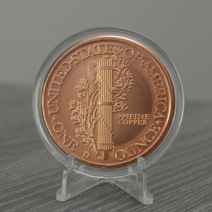 1 oz Mercury Dime Copper Round & Capsule