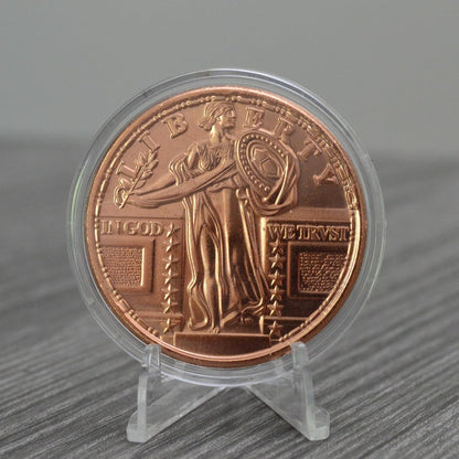 1 oz Standing Liberty Copper Round & Capsule