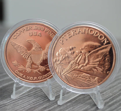1 oz Pteranodon Copper Round & Capsule