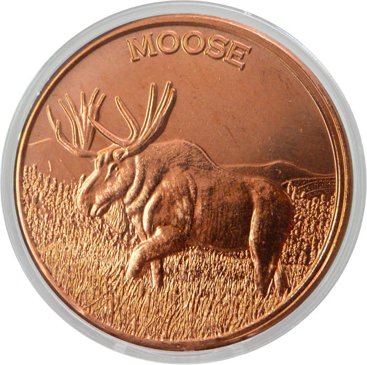 1 oz Moose Copper Round & Capsule