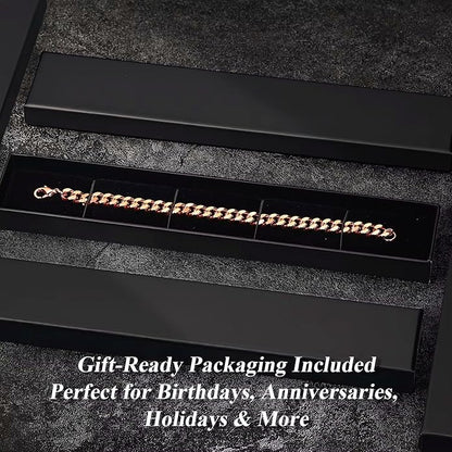 Pure Copper Cuban Chain Bracelet – 5mm–12mm Width, 6.5–9" Length