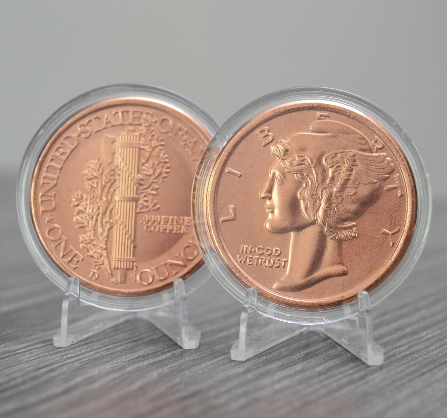 1 oz Mercury Dime Copper Round & Capsule