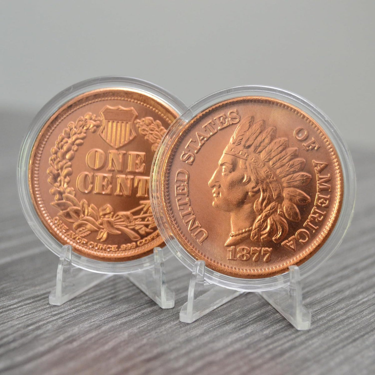 1 oz 1877 Indian Head Copper Round & Capsule