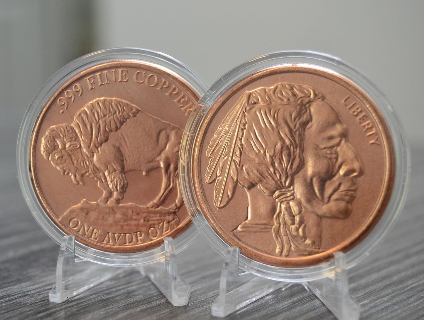 1 oz Buffalo Nickel Copper Round & Capsule
