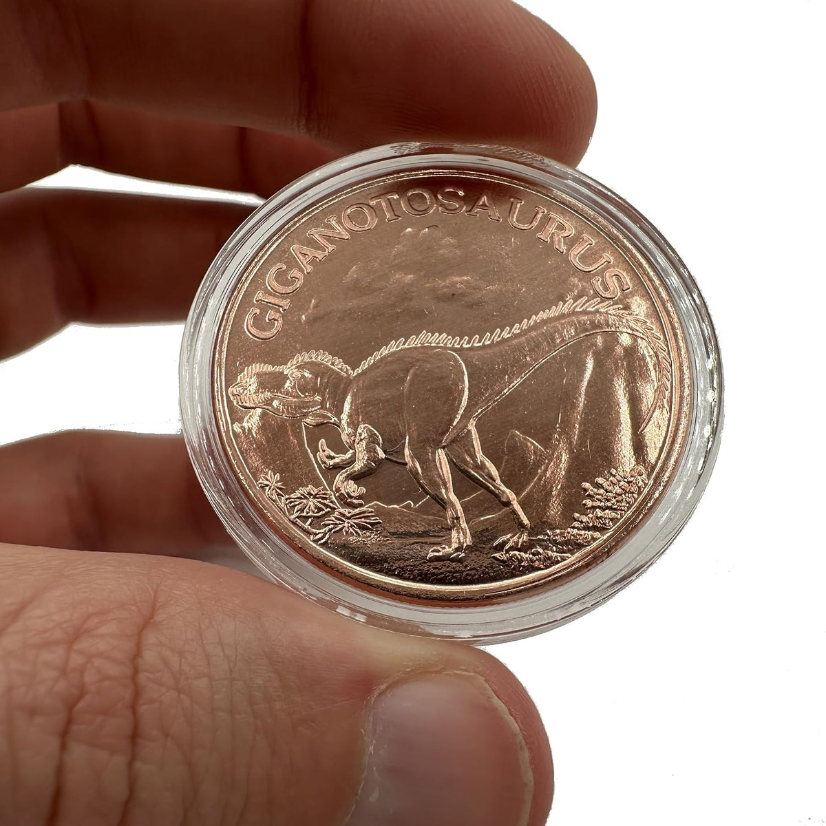 1 oz Giganotosaurus Copper Round & Capsule