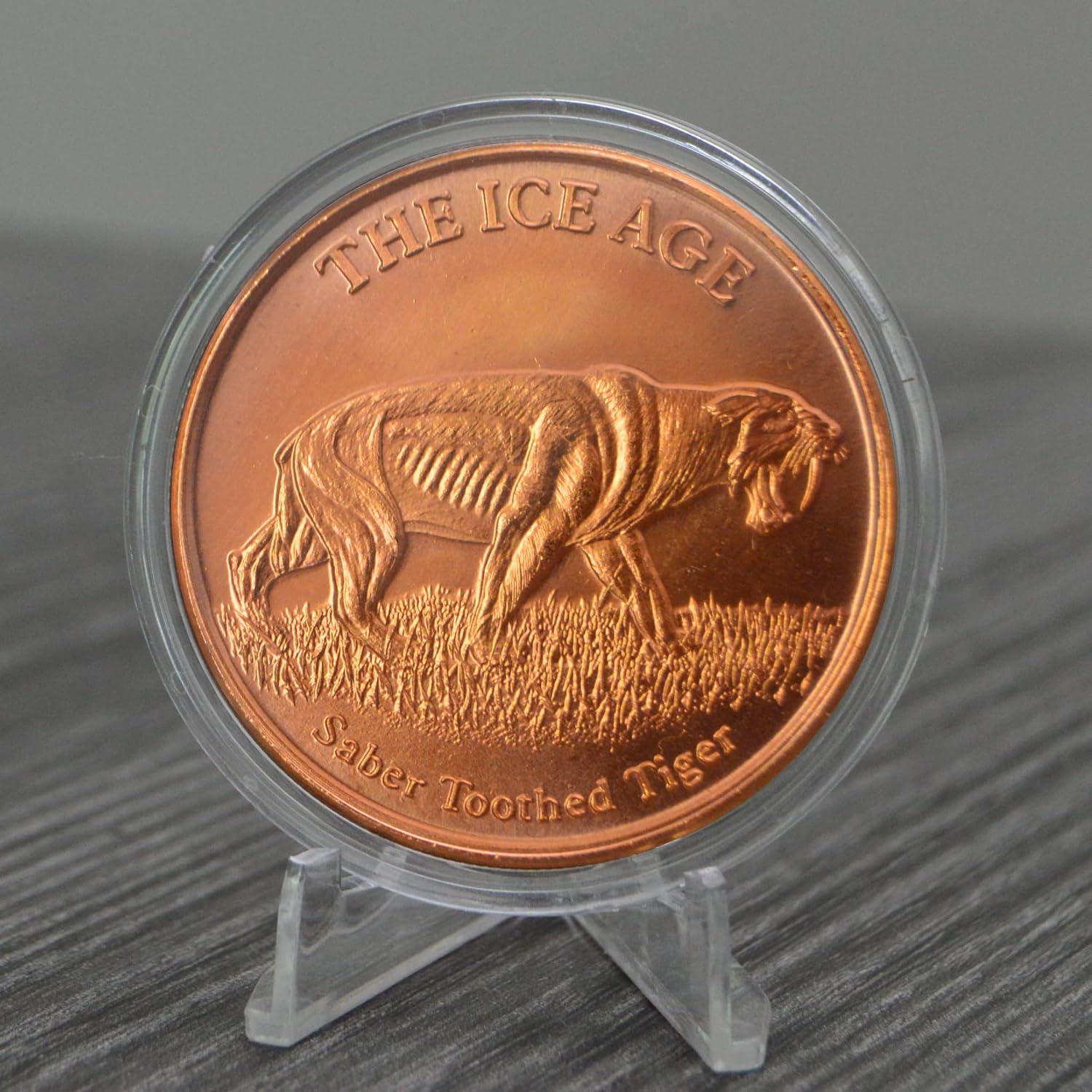 Saber Tooth Tiger Copper Round – 1 oz .999 Fine Copper