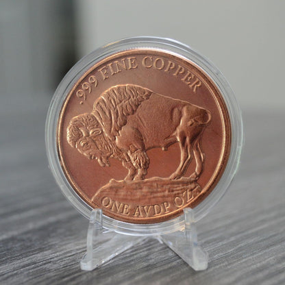 1 oz Buffalo Nickel Copper Round & Capsule
